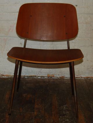 Signed Denmark Danish Teak Side Chair Molber Mid Century Vintage Eames Retro photo