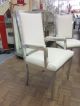 Set Of Six Mid Century Ivory Leather + Aluminum Dining Chairs C1969 Post-1950 photo 2