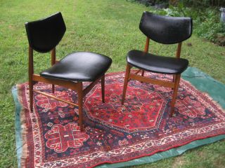 Modern Mid Century Signed Thonet Wide Seat Pr 2 Chair S Orig Vintage Fabric photo