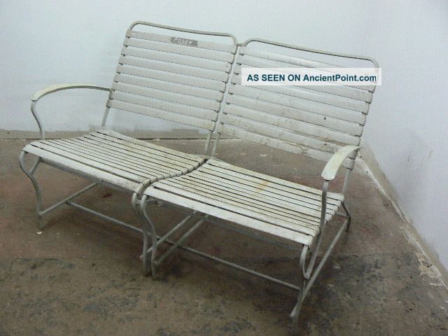 Vintage Mid - Century Modern Outdoor Patio Love Seat Lounge Chair Bench,  Aluminum Post-1950 photo
