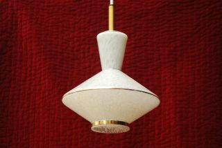 White Murano Glass Hanging Pendant Lamp Vintage Mid Century Modern I Like Mikes photo