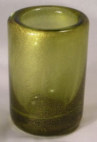 Vintage Murano Italian Art Glass Gold Dust Vessel Q21 photo