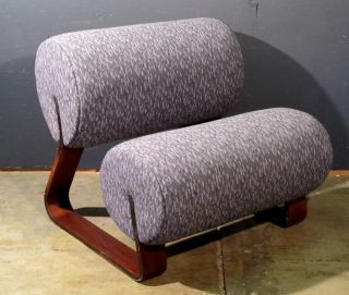 Awesome Vintage Danish Modern Crazy Strange Lounge Chair Bent Wood Eames Era photo
