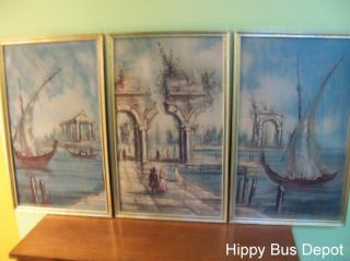 Mid Century Modern Trio Windsor Wall Art Prints Vintage photo