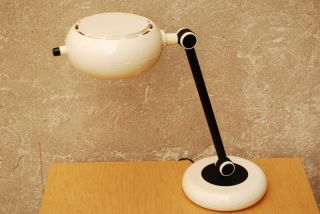 Park Sherman White Black Desk Lamp Mid Century 70s photo