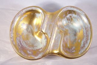 1954 Stangl Handpainted Antique Gold Ashtray Mint Condition photo