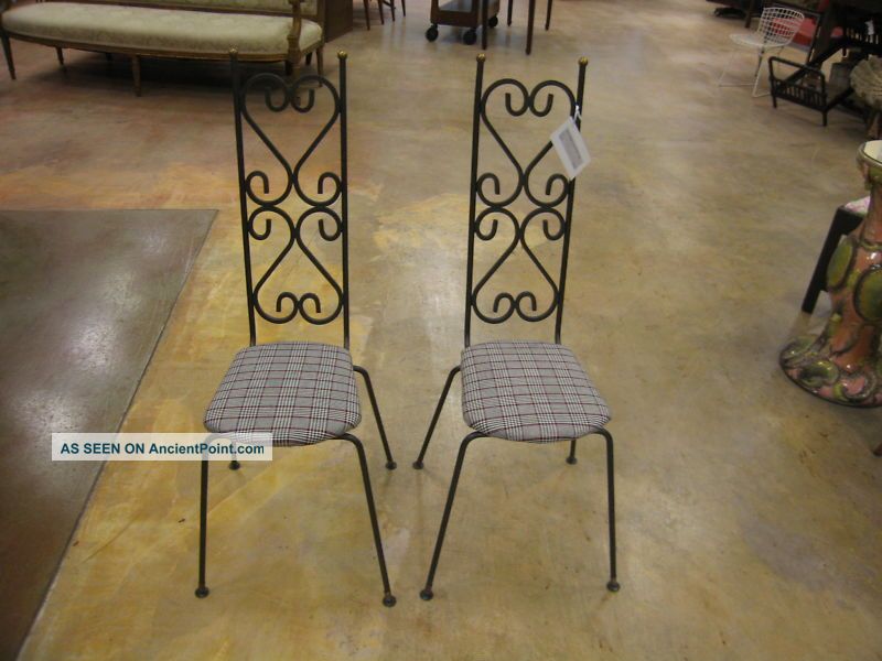 Vintage Mid Century Modern Cast Iron Parlor Chairs Post-1950 photo