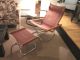 Mid Century Chrome + Canvas Collapsing Rocker And Ottoman C1960s Post-1950 photo 1