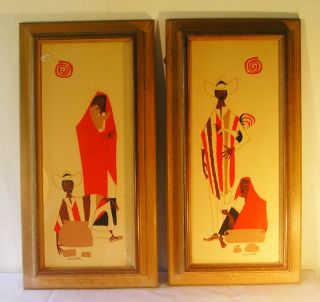 Vintage Wonderful Pair 1960 ' S Lithographs Signed Apolinar T7 photo
