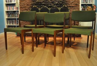 6 Danish Teak Side Chairs By Bramin Mobler Midcentury Denmark Modern Vintage photo
