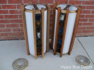 Pair Mid Century Lucite Gothic Church Pendant Lights / Free Greyhound Ship photo