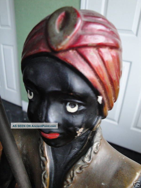 Rare Vintage Signed1949 Black Face Genie Lamps Mid-Century Modernism photo