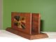 Mid Century Copper Enamel Wood Letter Napkin Holder Mid-Century Modernism photo 1