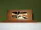 Mid Century Copper Enamel Wood Letter Napkin Holder Mid-Century Modernism photo 4