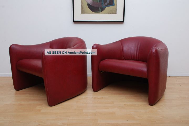 Mid Century Modern Italian Club Chairs Pair Hollywood Regency Eames Bellini Era Mid-Century Modernism photo