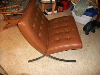 Barcelona Chairs,  Pair,  Brown Vinyl,  Jansko Company,  Good Condition photo