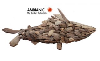 Abstract Fish Sculpture Drift Wood Abstract Large Size Contemporary Modern photo