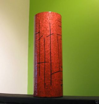 Tall Mid Century Vallenti Italy Enamel Cylinder Vase photo