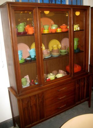 Large Brasilia - Style China Cabinet - - Excellent Perspecta By Kent - Coffey. photo