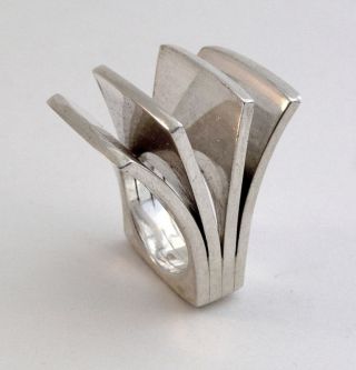 Big Vintage 1974 Architectural Modern Pekka Piekainen Finland Sterling Ring photo
