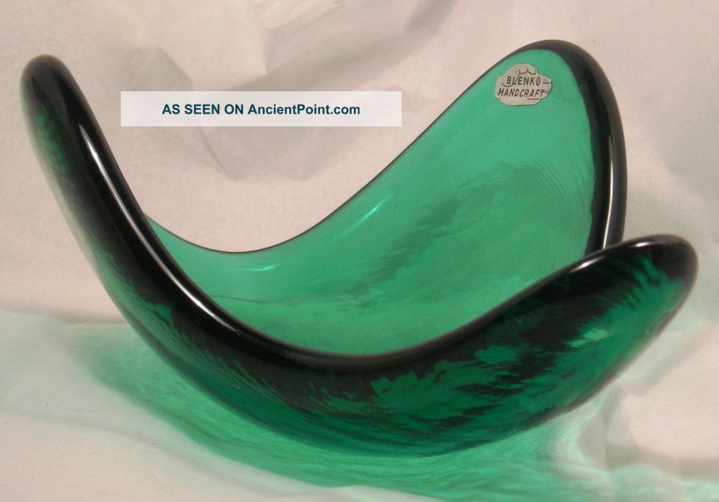 Larger Vintage Blenko Hand Craft Bowl Q19 Mid-Century Modernism photo
