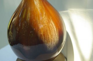 Ceramic Lamp Gold & Brown Vintage Mid Century Modern photo