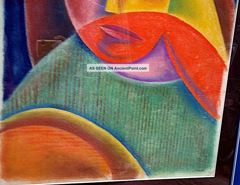 Stunning Mid Century Modern Abstract Painting Lj Miller New York