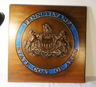 Pennsylvania State Coat Of Arms Wall Plaque F3 photo
