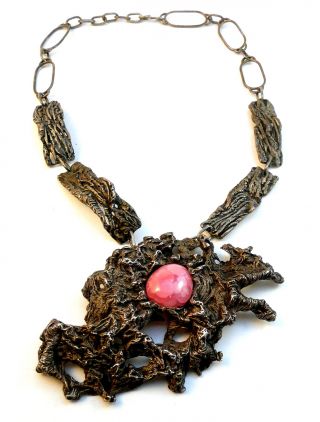 Vintage 1950s 60s Robert Dhaemers Organic Modernist Sterling Necklace photo