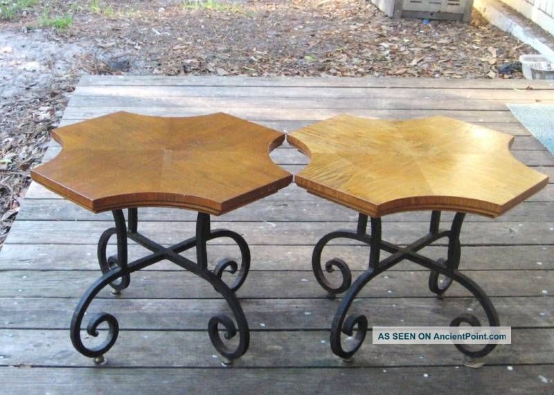 Hollywood Regency Heritage Cocktail Tables Iron Scroll Mid-Century Modernism photo