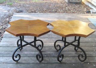 Hollywood Regency Heritage Cocktail Tables Iron Scroll photo