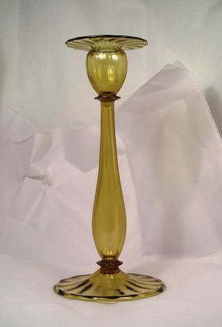 Wonderful Vintage Hand Blown Murano Candle Stand Art Glass Or Steuben Glass Q28 photo