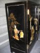 Mid Century Black Lacquer Applied Asian Figures Chest Mid-Century Modernism photo 2
