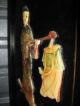 Mid Century Black Lacquer Applied Asian Figures Chest Mid-Century Modernism photo 4