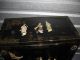 Mid Century Black Lacquer Applied Asian Figures Chest Mid-Century Modernism photo 5