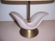 Vintyage Mid - Century Crackle Pottery Lamp W/ Fiberglass Shade Mid-Century Modernism photo 1