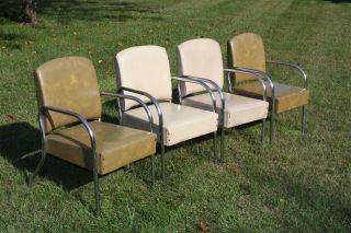 Vintage Retro Mid Century Modernism Set Four 1940s - 50s Chairs - Style photo