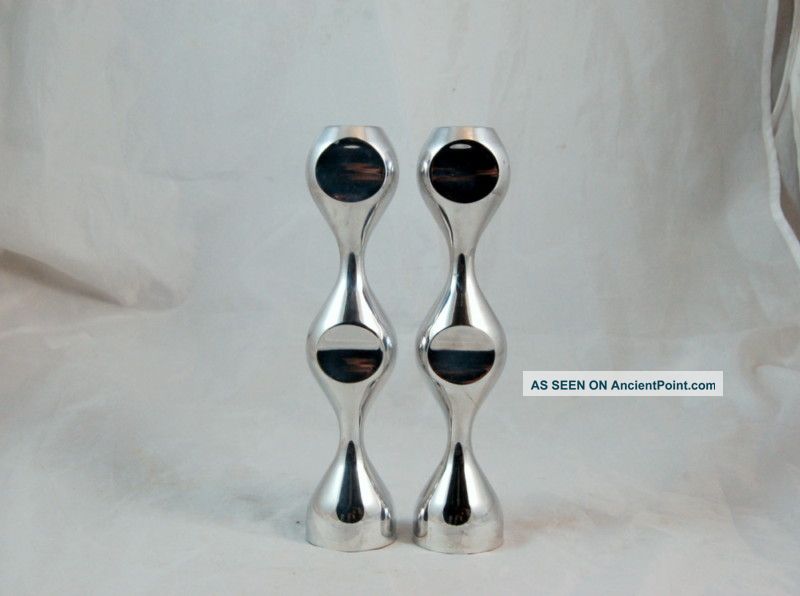 Pair Modern Styel Nambe Candlesticks,  6238,  9 