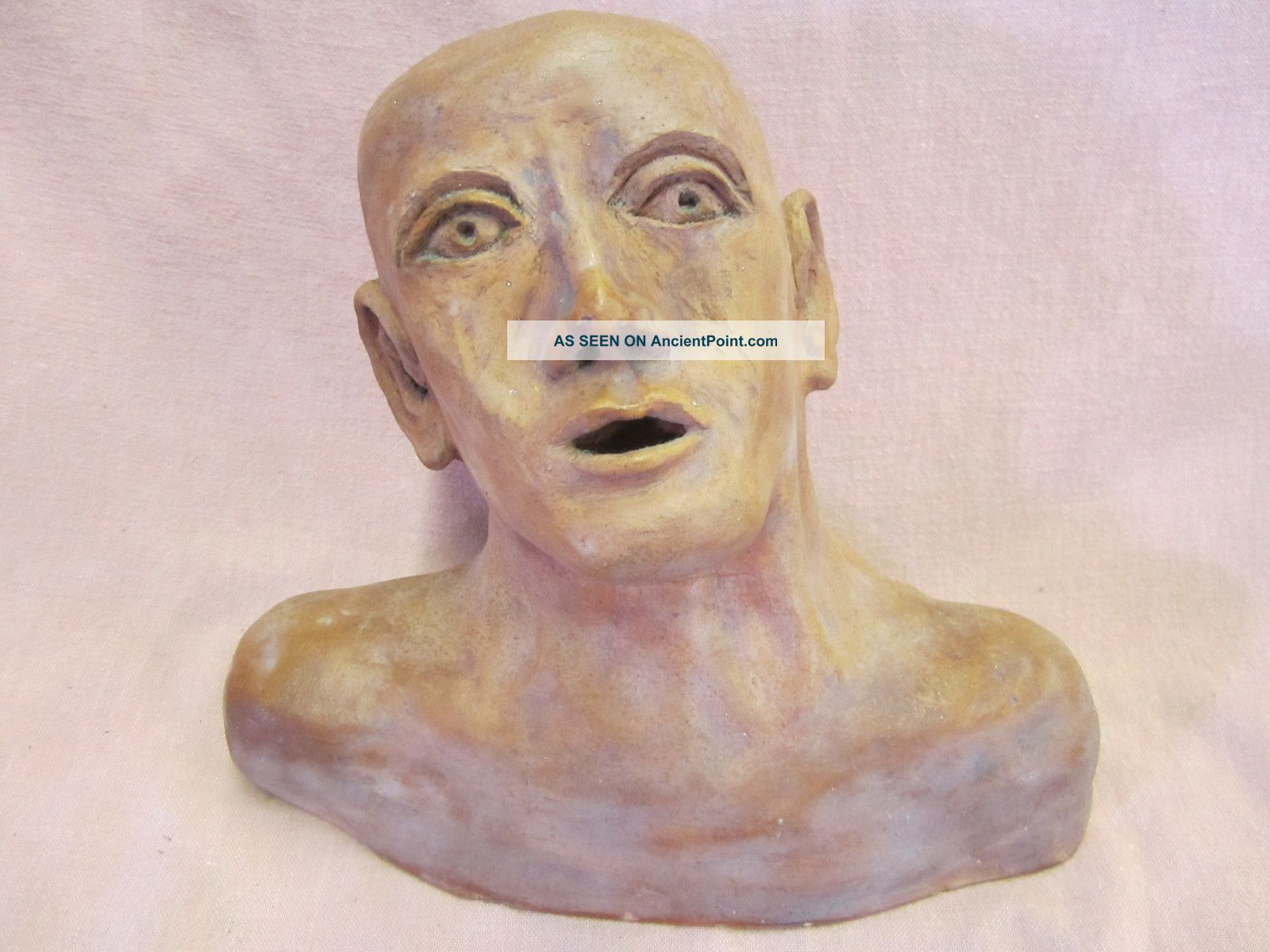 Terracotta Mid Century Modern Bust Head Sculpture - Great Artwork - Detailed Mid-Century Modernism photo