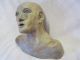 Terracotta Mid Century Modern Bust Head Sculpture - Great Artwork - Detailed Mid-Century Modernism photo 2