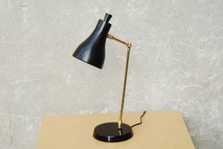 Thurston Customized Black Brown Desk Lamp Vintage Mid Century Modern I Like Mike photo