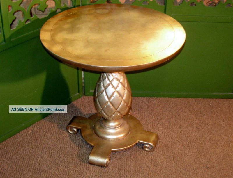 Mid Century Hollywood Regency Silver Side End Table Mid-Century Modernism photo
