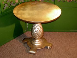 Mid Century Hollywood Regency Silver Side End Table photo