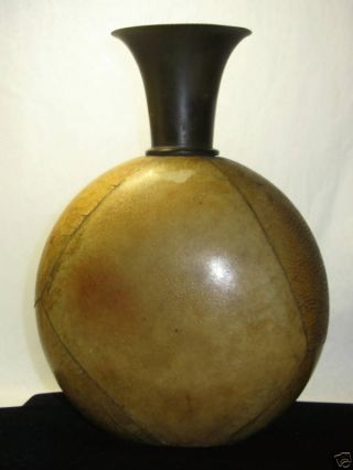 Mid Century Italy Aldo Tura Goatskin Parchment Vase photo