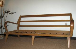 Heywood Wakefield Wheat Aristocraft Davenport Sofa photo
