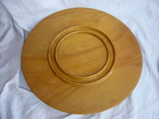 Vintage Art Deco Golden Maple Wood Drink Cheese Tray Royal Made Turning Vintage photo