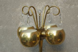 Hollywood Regency Solid Brass 4 - Bulb Floor Lamp Vintage photo