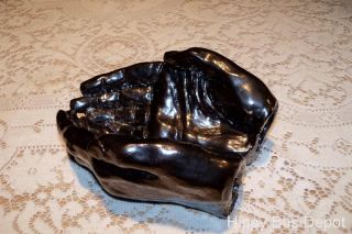 Vintage Jesus Lord Prayer Hands Art Pottery Sculpture photo