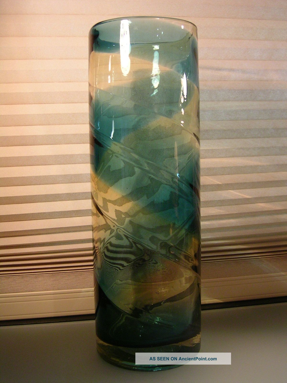 Large Venini Murano Italian Mid Century Mod Art Glass Vase Bianconi Wirkkala Mid-Century Modernism photo
