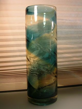 Large Venini Murano Italian Mid Century Mod Art Glass Vase Bianconi Wirkkala photo